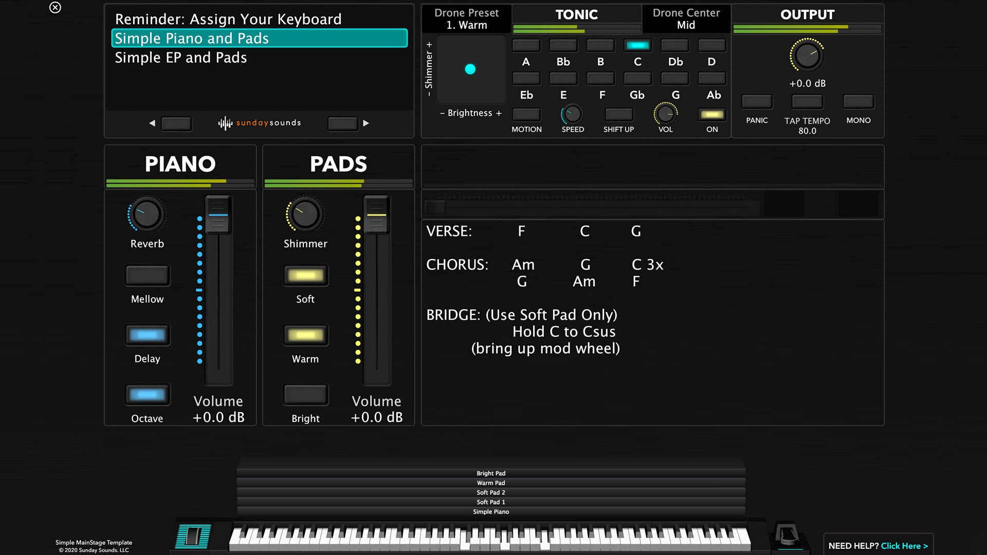 Simple MainStage Template Patch Demos