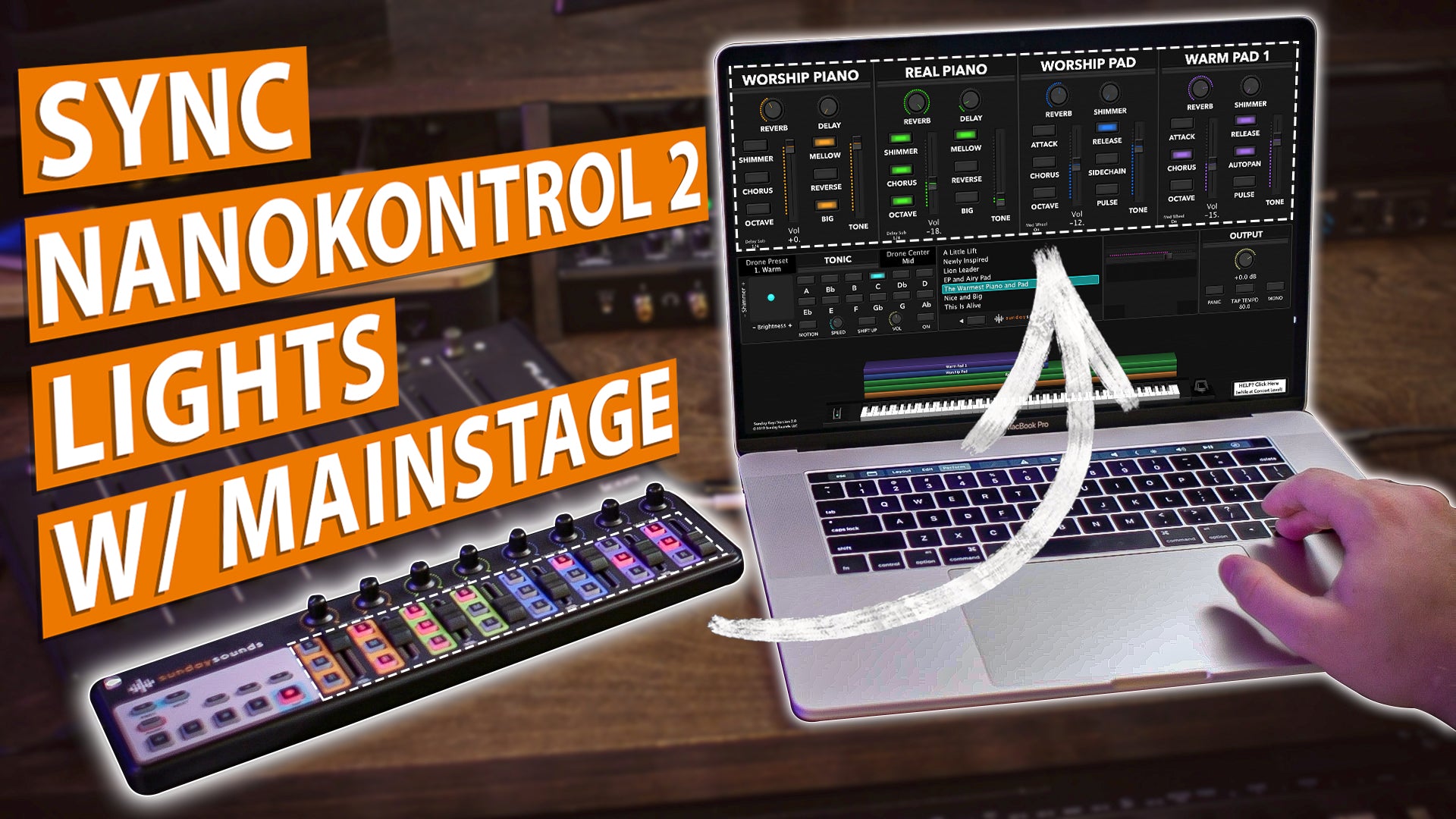 MainStage Tutorial - Synchronize Korg nanoKontrol2 Lights